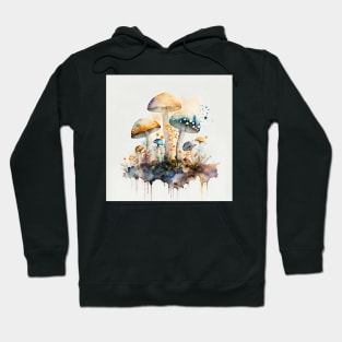 Watercolor mushrooms in the nature Hoodie